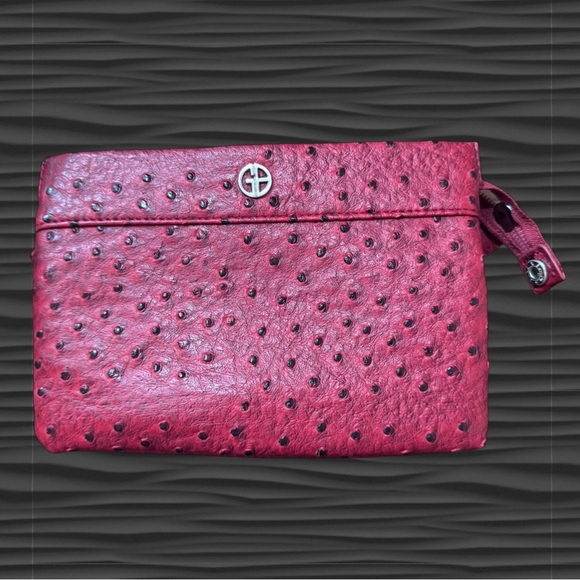 Giani Bernini Embossed Faux Ostrich Crossbody/Wristlet Clutch/Wallet - Picture 1 of 9